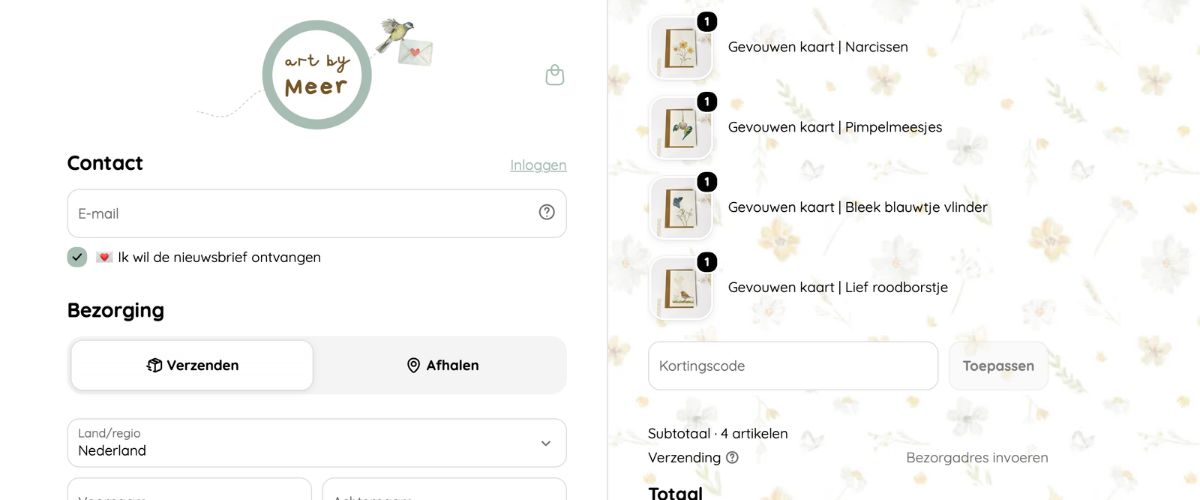 Plaats je bestelling