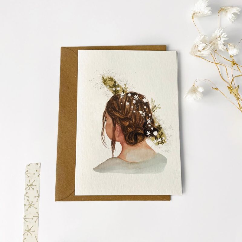 Gevouwen kaart | Bloemen haar