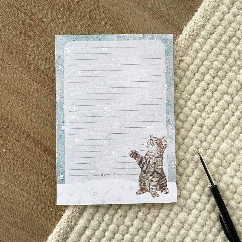 Notitieblok | Sneeuw poesje