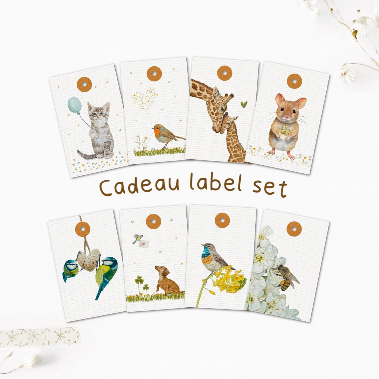 Cadeaulabel set van 8