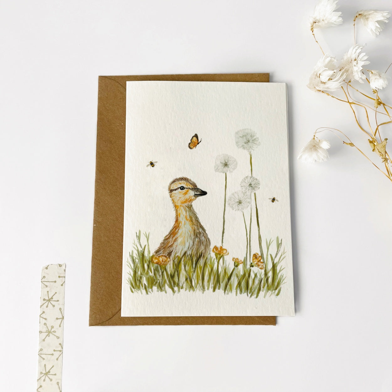Gevouwen kaart | Eendje paardenbloem