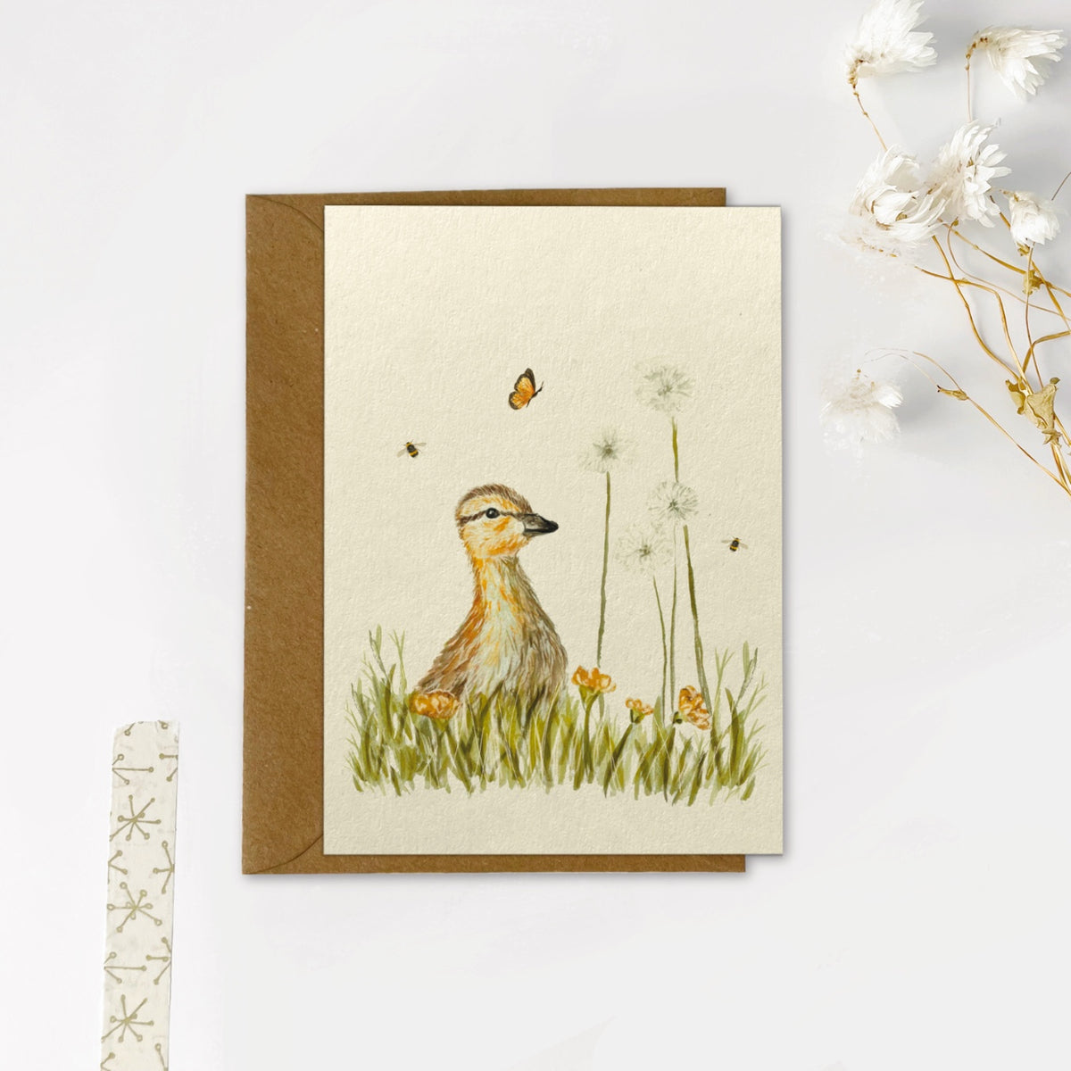 Gevouwen kaart | Eendje paardenbloem