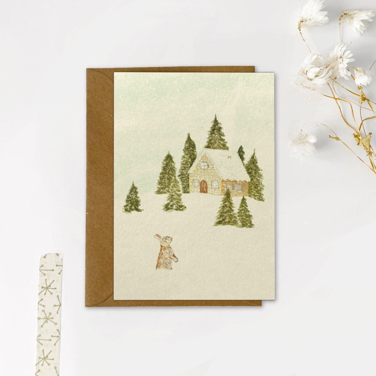 Gevouwen kaart | Sneeuw huisje