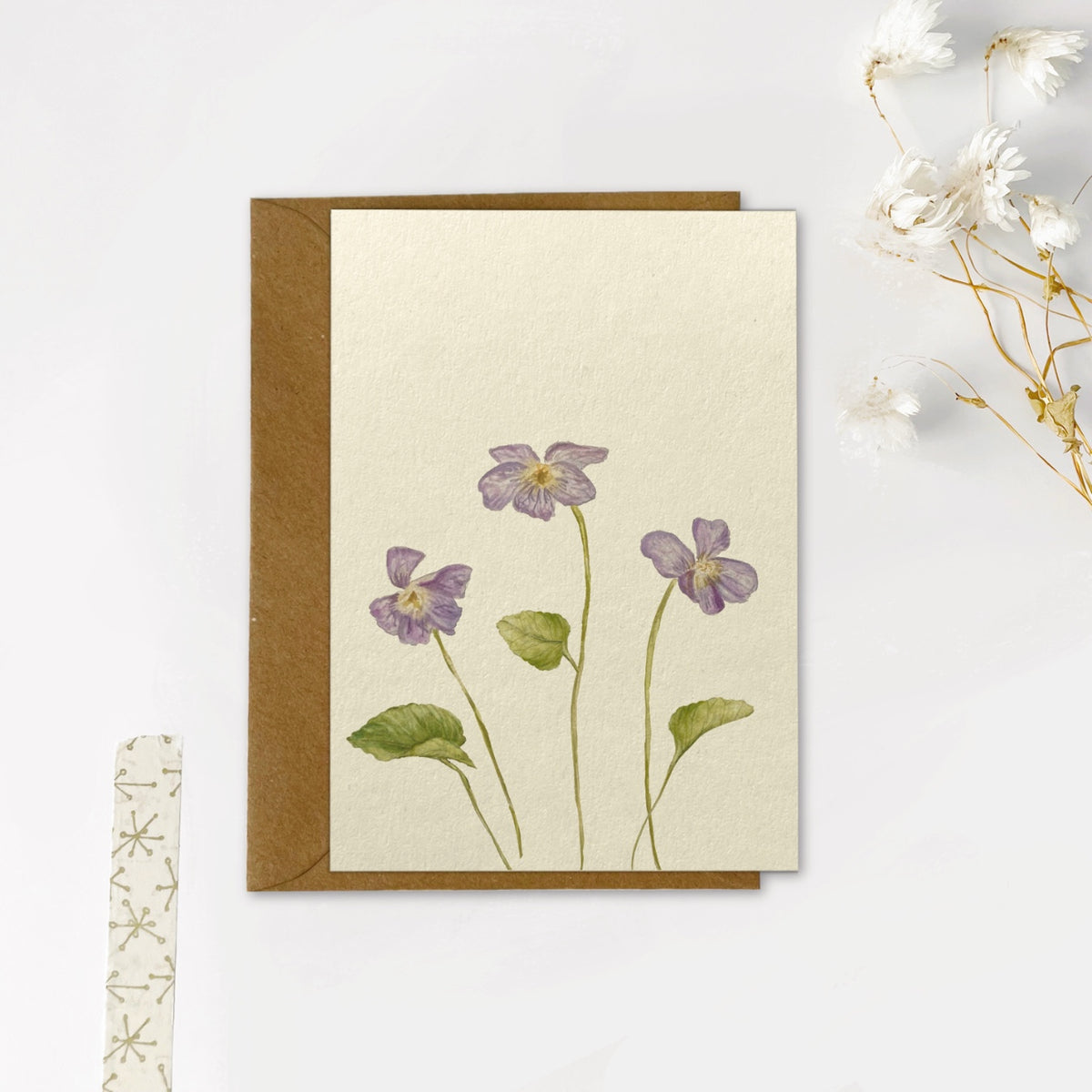 Gevouwen kaart | Viooltjes