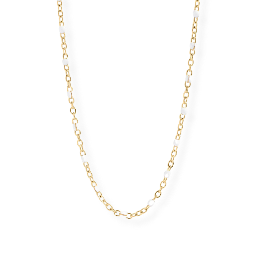 Ketting met witte bolletjes
