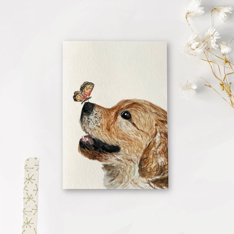 Enkele kaart | Hondje met vlindertje