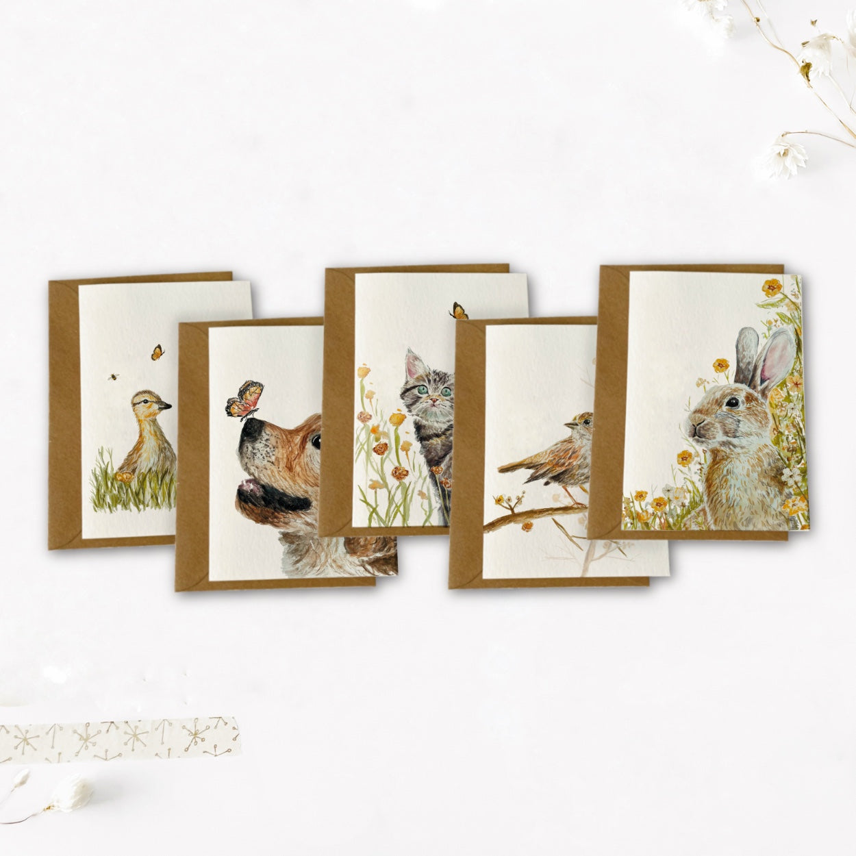 Kaarten set | Lente diertjes