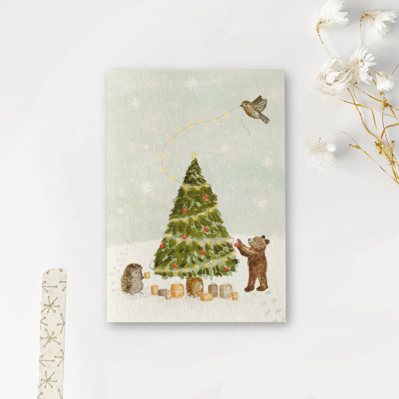 Enkele kaart | Kerst diertjes