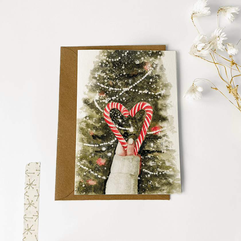 Gevouwen kaart | Kerst hartje