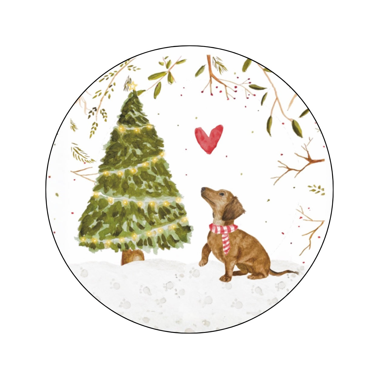 (sluit)Sticker | Kerst teckeltje