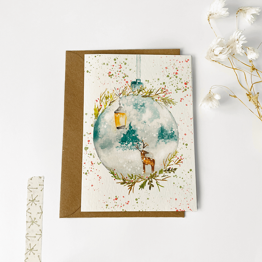 Gevouwen kaart | Kerstbal
