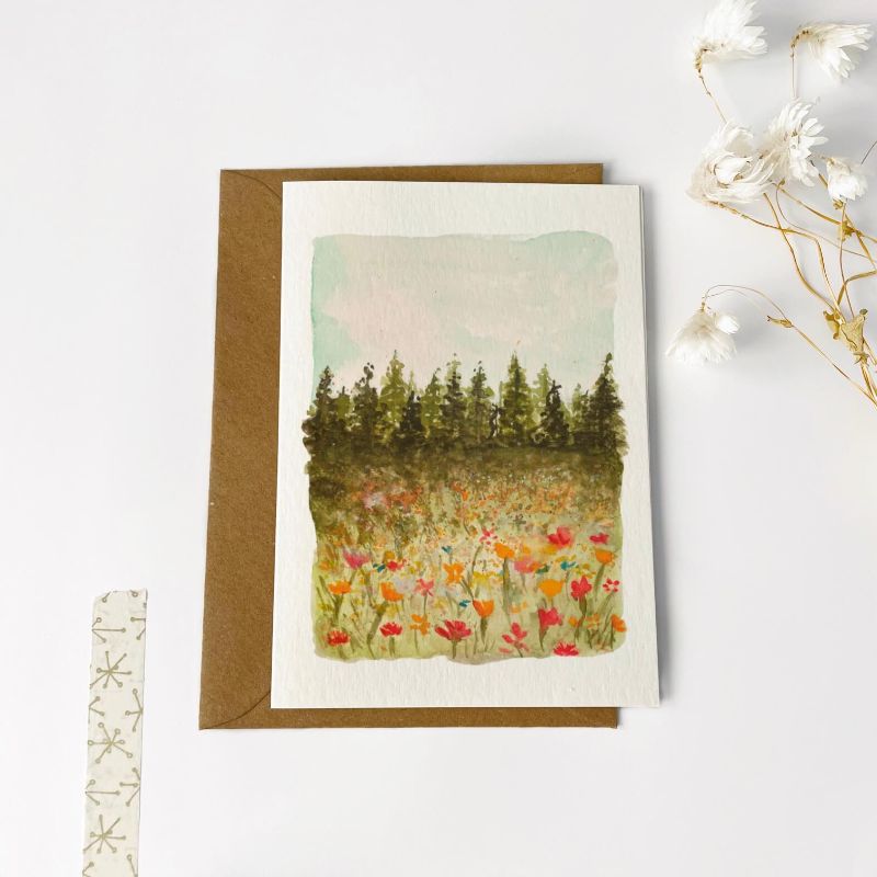 Gevouwen kaart | Bloemenveld