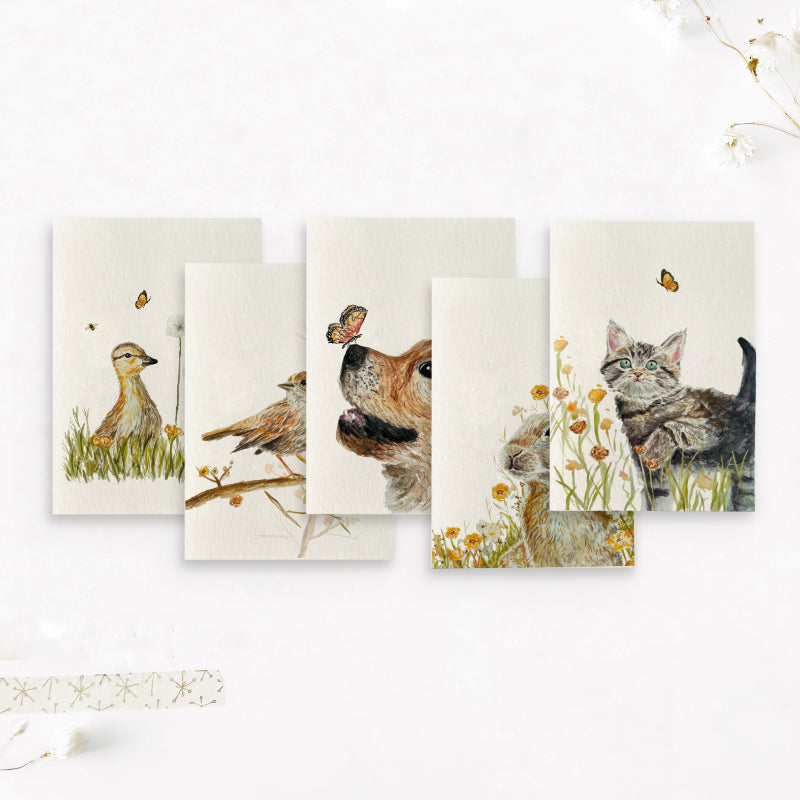 Kaarten set | Lente diertjes
