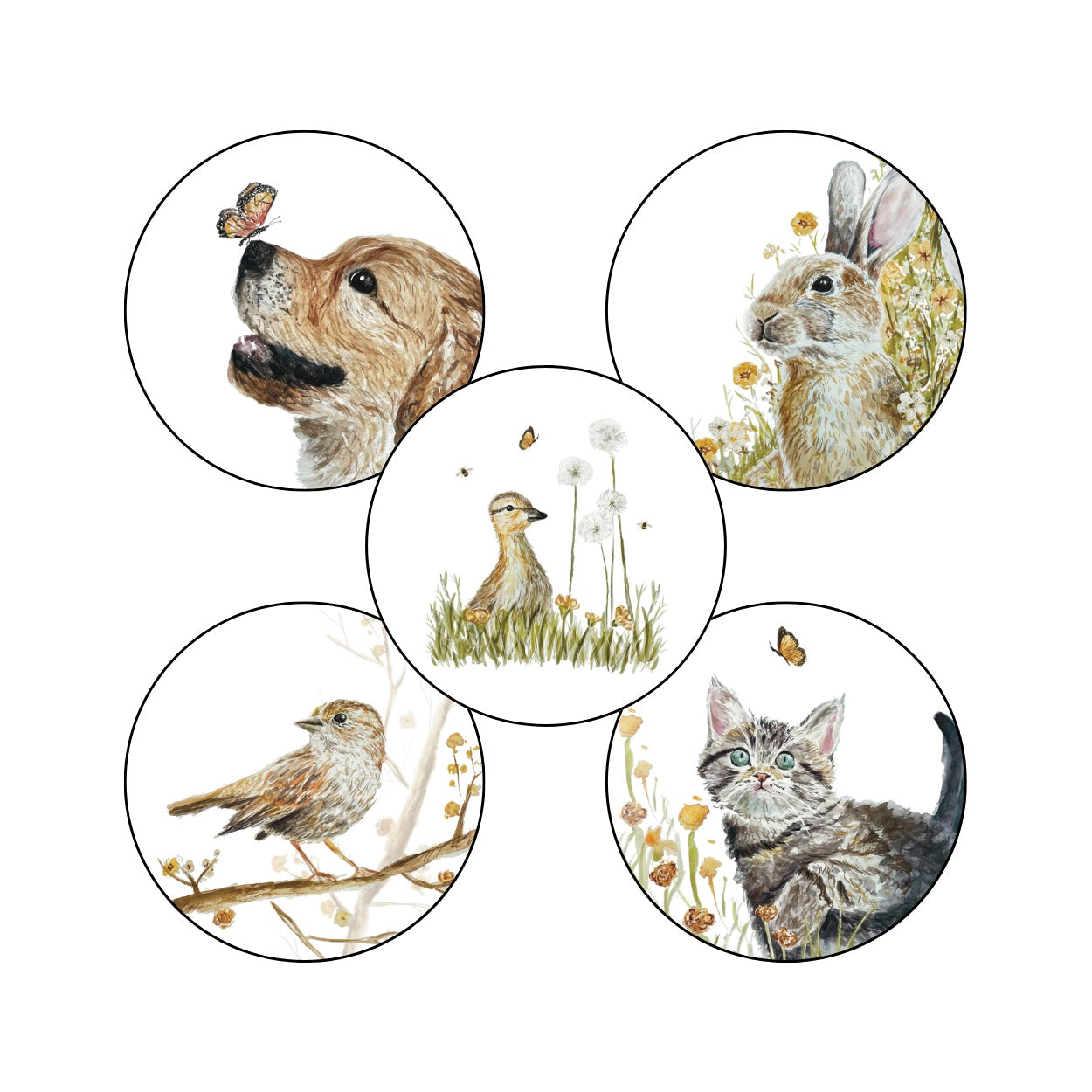(sluit)Sticker set | Lente diertjes