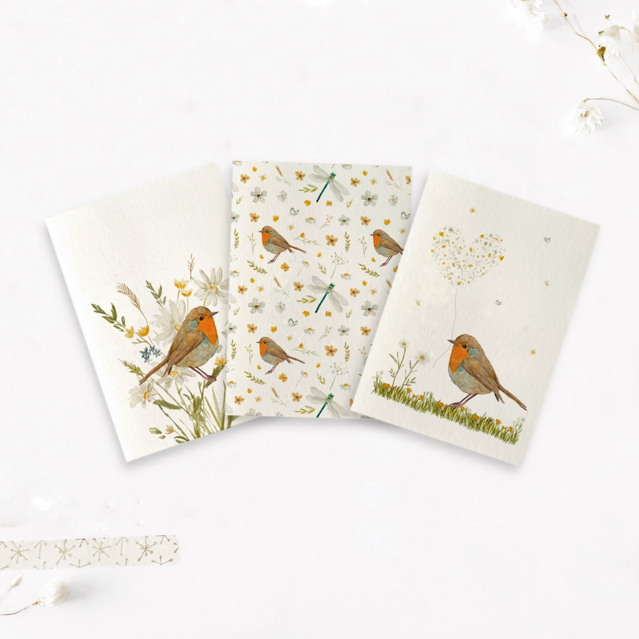 Kaarten set | Roodborstjes