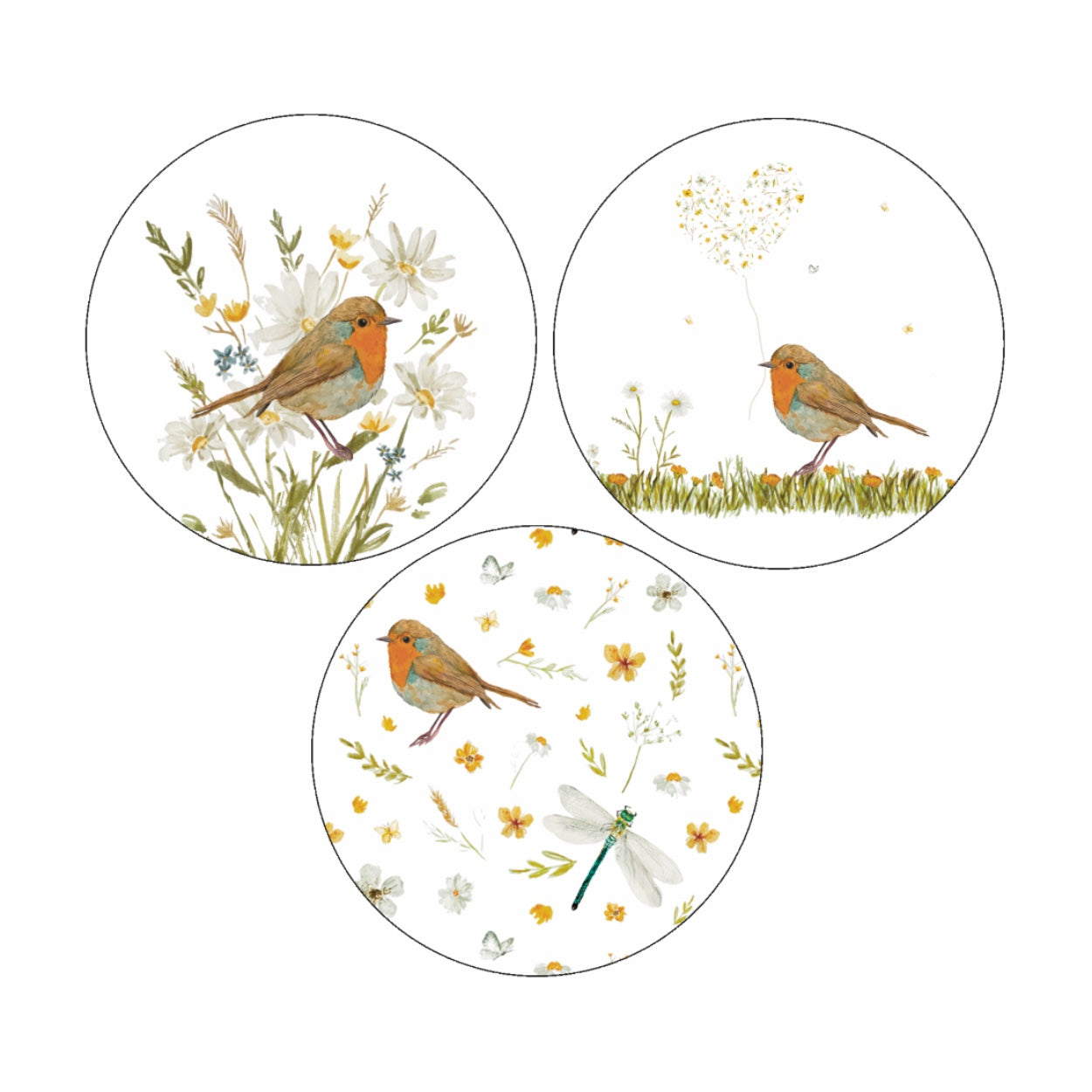 (sluit)Sticker set | Roodborstjes
