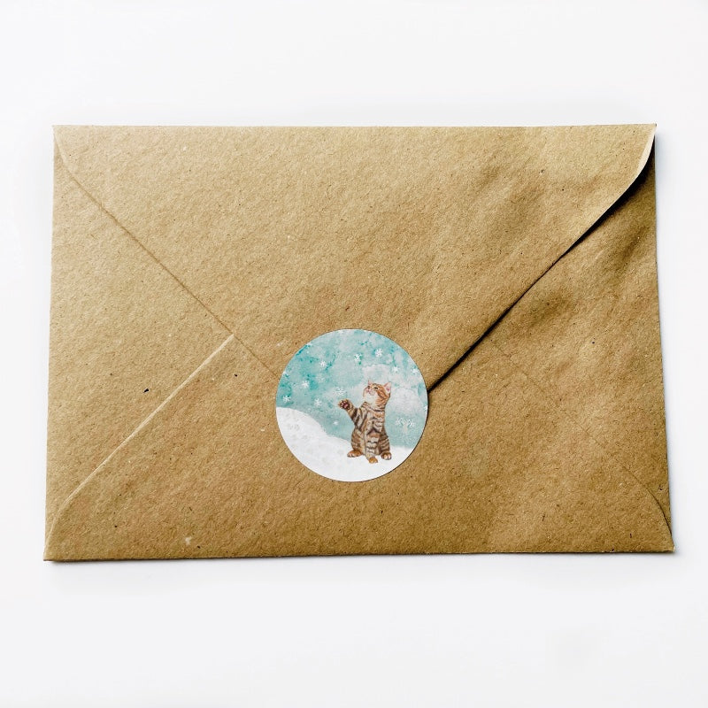 (sluit)Sticker | Sneeuw poesje