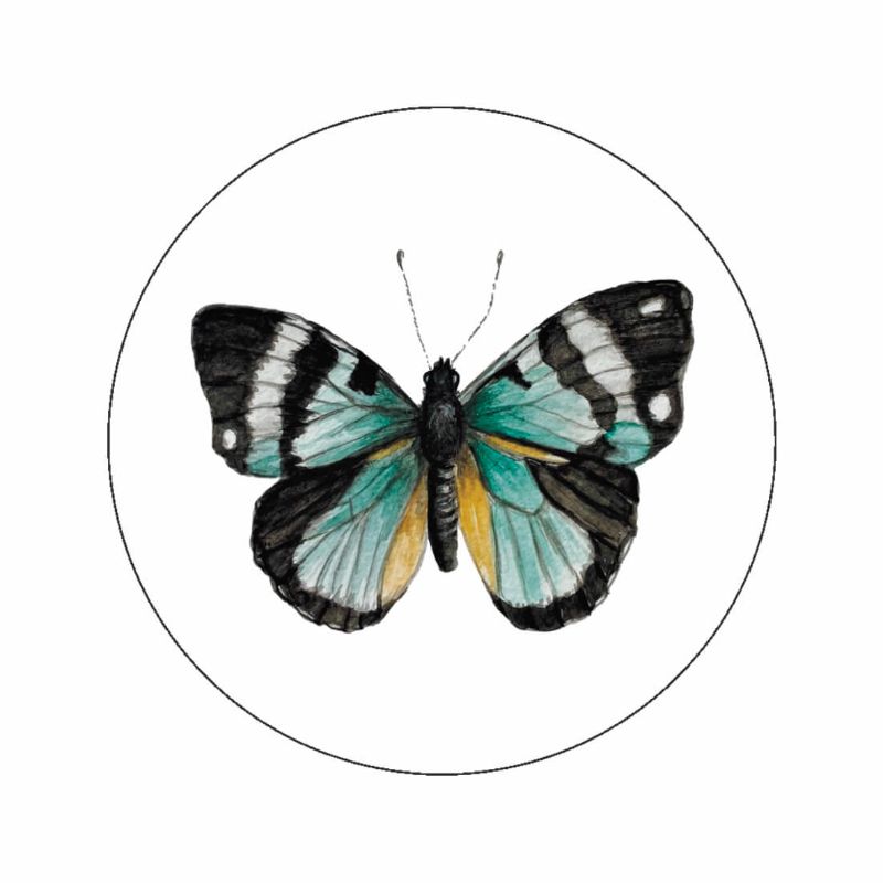 (sluit)Sticker | Groene vlinder