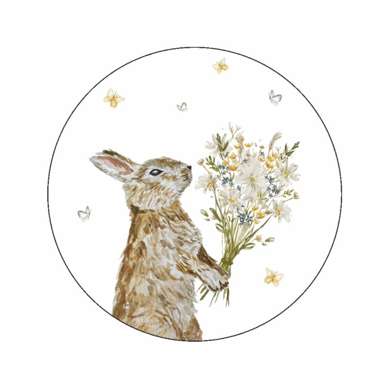 (sluit)Sticker | Konijntje bloem