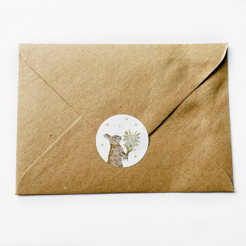 (sluit)Sticker | Konijntje bloem
