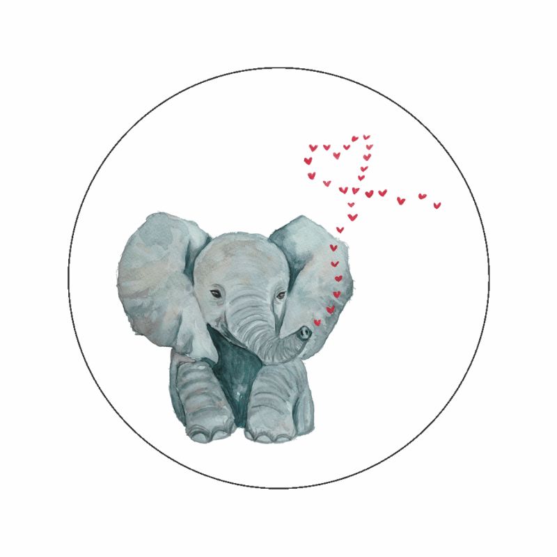 (sluit)Sticker | Olifantje hartjes