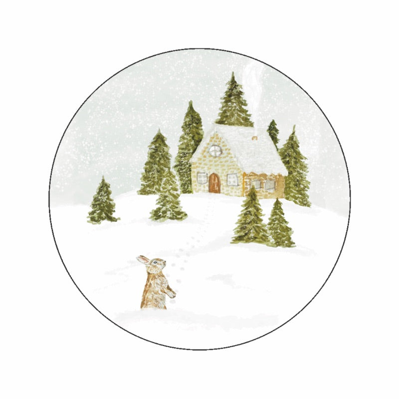 (sluit)Sticker | Sneeuw huisje