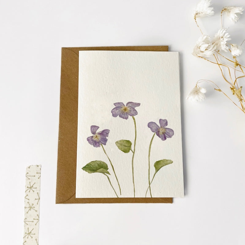 Gevouwen kaart | Viooltjes
