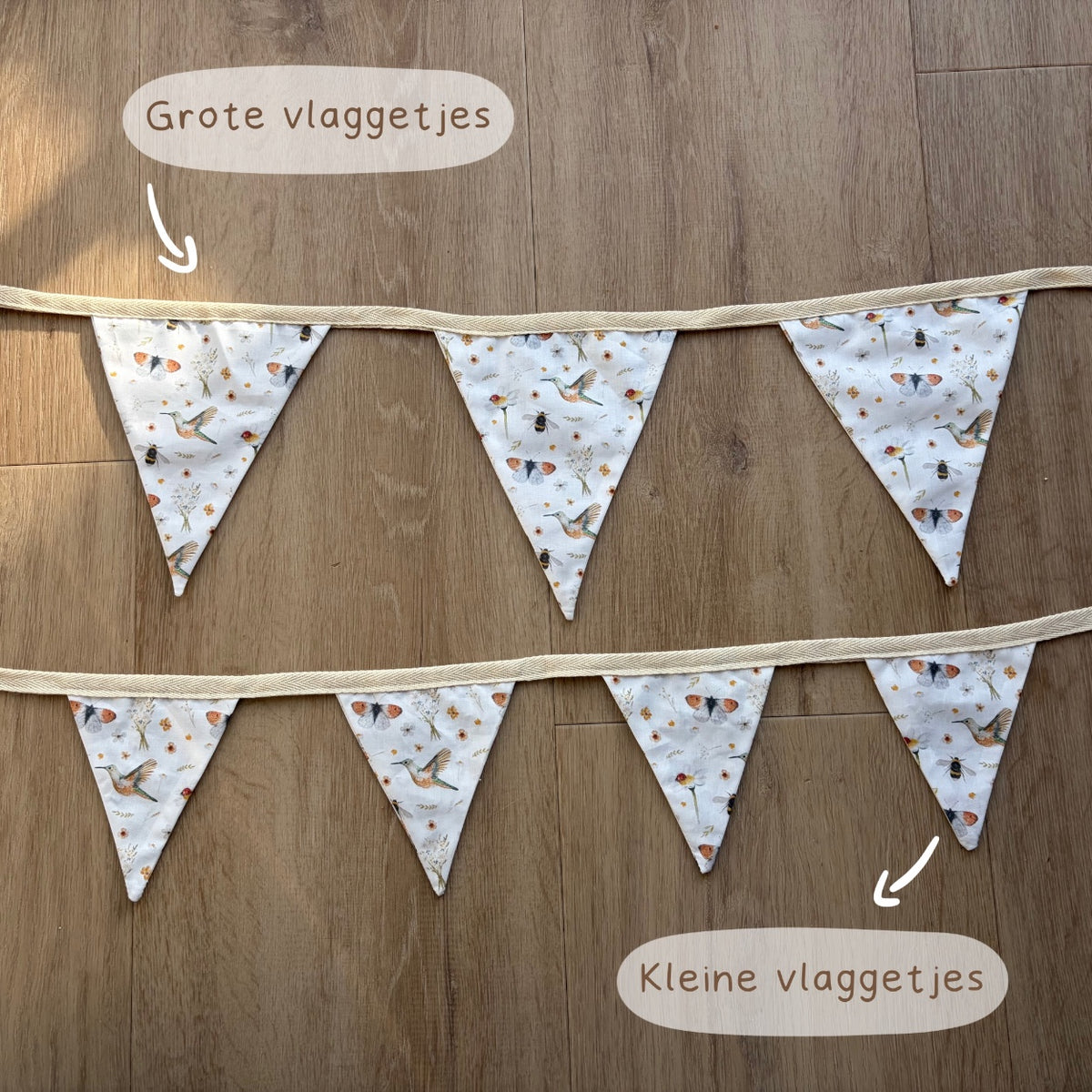 Vlaggenlijn stof | 250cm | Kleine vlaggetjes