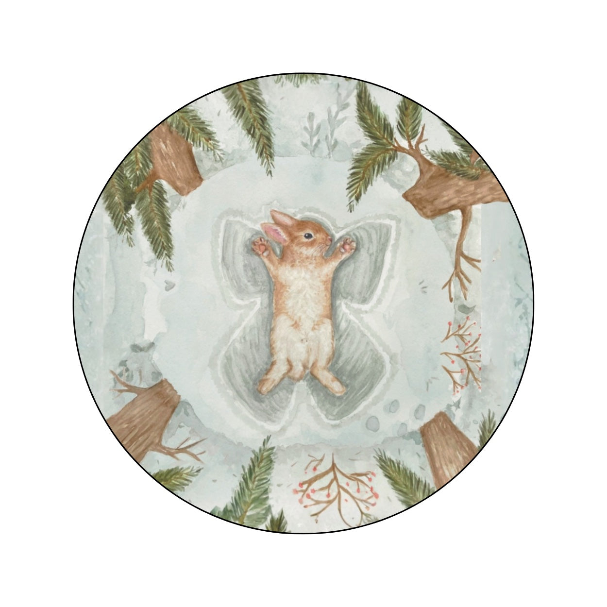 (sluit)Sticker | Winter konijntje